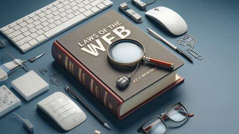 Image of a book filled with the law of the web.